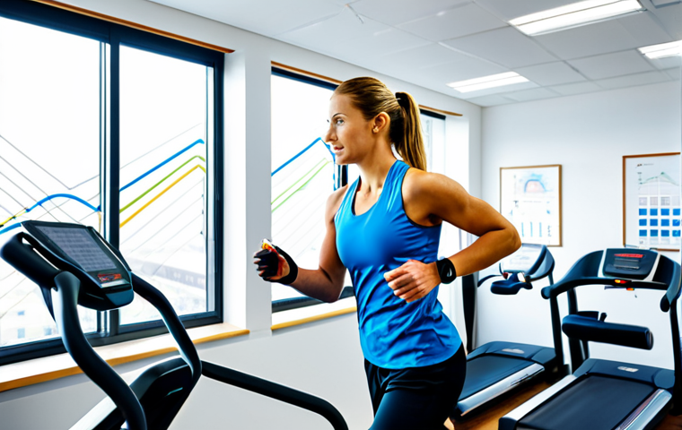 Personalized Rehabilitation**
"A sports physiotherapist in a bright, modern clinic, analyzing data from a wearable sensor on a fully clothed athlete running on a treadmill. The athlete is wearing appropriate athletic attire. The scene emphasizes data visualization and personalized care, with charts and graphs visible in the background. Safe for work, appropriate content, professional setting, fully clothed, perfect anatomy, natural pose, high quality."
**