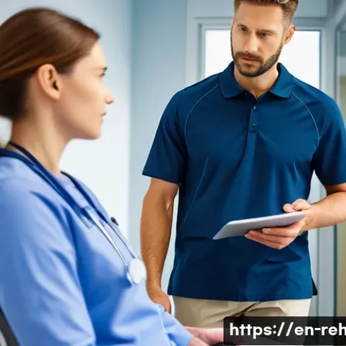 Home 29 스포츠재활사로 전환 가능한 직업 - **Prompt:** A dynamic, wide-angle shot of a male sports rehabilitation specialist in his late 30s, d...