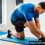 스포츠재활사 직무 체험 후기 - A professional sports rehabilitation specialist attentively assessing a young adult athlete&rsquo;s knee i...