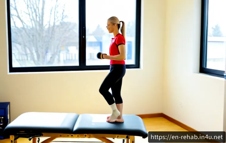 스포츠재활사의 전문 클리닉 탐방 후기 - Photorealistic sports rehabilitation clinic visit, experienced physical therapist in professional at...